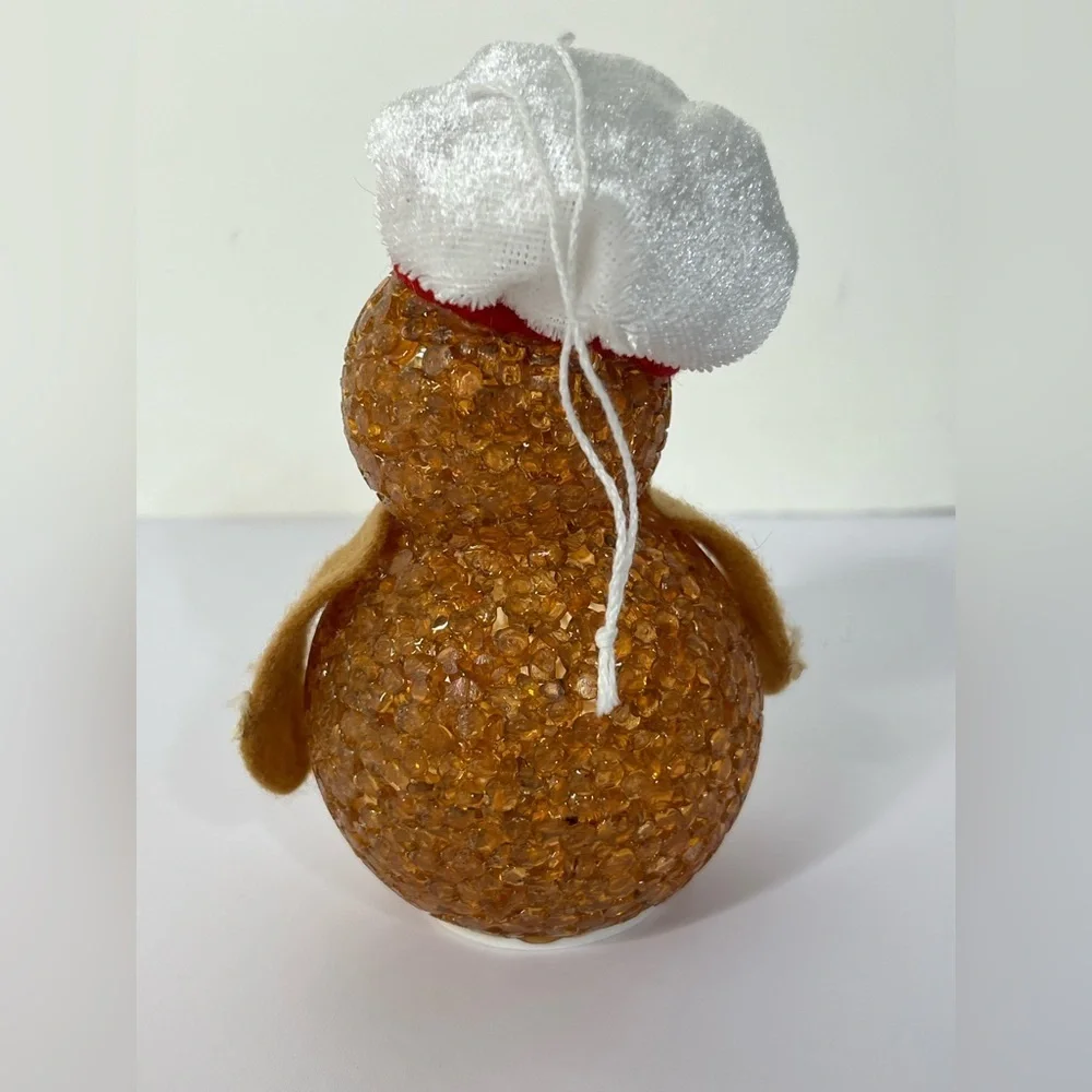 Color Changing Set of 4 Plastic Popcorn Gingerbread Men Women Christmas Ornament